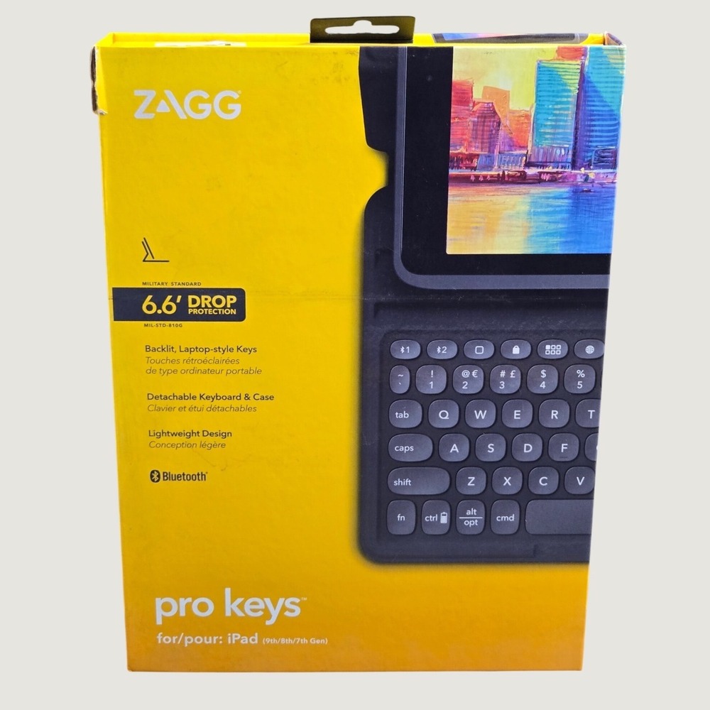 ZAGG Pro Keys Wireless Keyboard Case iPad 10.2 7/8/9th Gen Black Tested